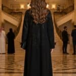 عباية كريب ملكي مطرزة نص كلوش - 1025