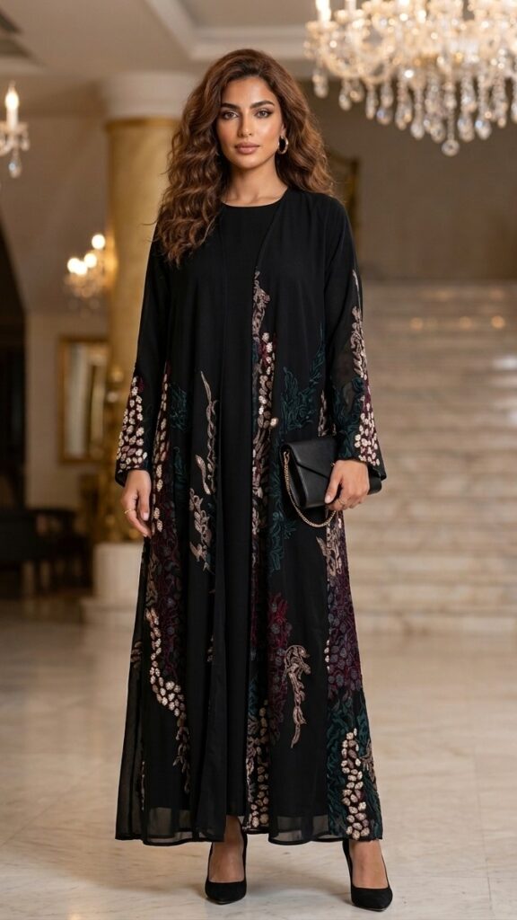 عباية ملونة ربع كلوش - 1036
