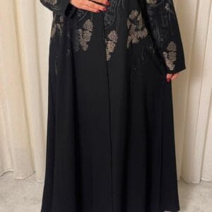 عباية قماش كريب ملكي نص كلوش - 1053