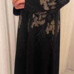 عباية قماش كريب ملكي نص كلوش - 1053