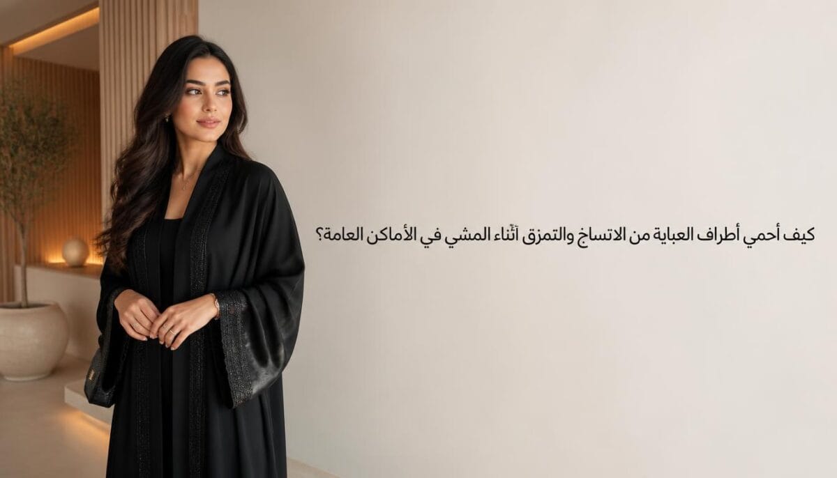 كيف أحمي أطراف العباية من الاتساخ والتمزق أثناء المشي في الأماكن العامة؟