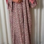 عباية ملونة قماش حرير نص بشت - 1058