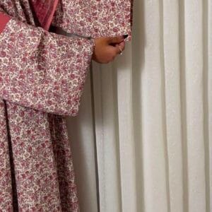 عباية ملونة قماش حرير نص بشت